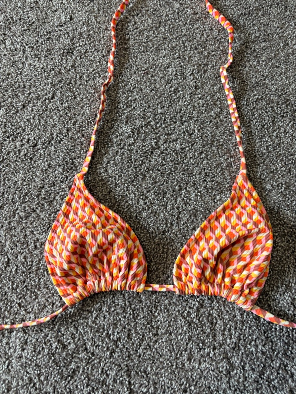 wild fable Pink, Orange & Yellow Triangle Bikini Top